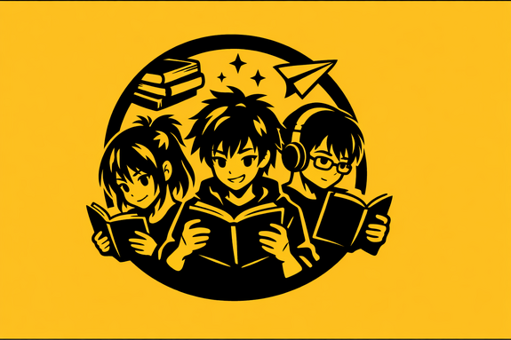 Trois lecteurs dans un cadre circulaire.png